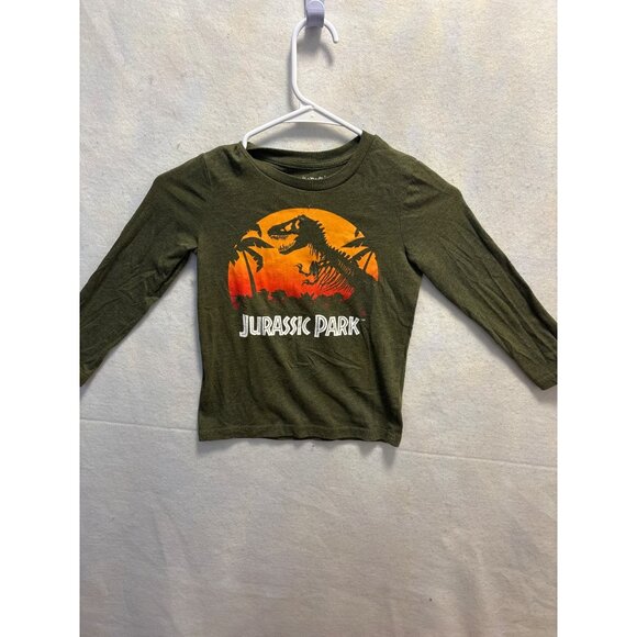 Jumping Beans Jurassic Park T-Shirt Kids S Green Long Sleeve Dinosaur - Picture 1 of 8